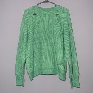 Worthington Cut-Out Catalina Jade Knit Sweater
